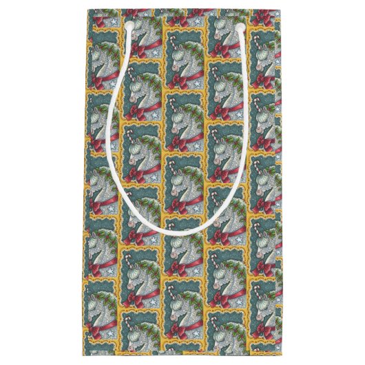 キャンディケーン、クリスマスユニコーン、馬小抱き枕 スモールペーパーバッグ (正面)