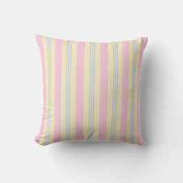 キャンディケーン ストライプ - パステル ピンク、ブルー、イエロー クッション
