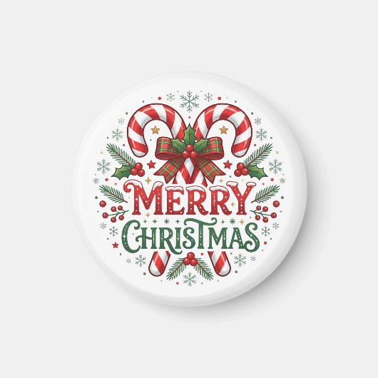 キャンディケーン メリークリスマス マグネット (正面)