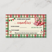 キャンディゲームのクリスマスプレッドカードの数 プレイスカード (正面)