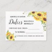 キャンディゲーム英語シャワスペインのーカードの数 プレイスカード (裏面)