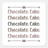 キャンディココアチョコレートケーキデイスイートラブギフト スクエアシール (正面)