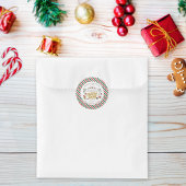 キャンディコーティングされたシュガープラムのクリスマスパーティー招待状 ラウンドシール