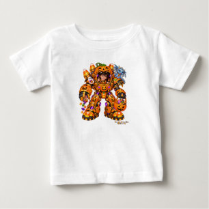 キャンディコーンのハロウィン メカスーツの少年 パンプキンロボット ベビーTシャツ