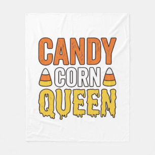 キャンディコーンの女王 ビンテージ ハロウィンTシャツ デザイン フリースブランケット