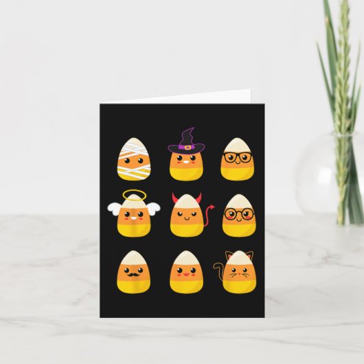 キャンディコーンの衣装キャラクター – かわいいハロウィンキッド カード (正面)