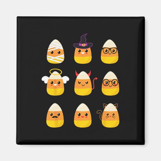 キャンディコーンの衣装キャラクター – かわいいハロウィンキッド マグネット (正面)