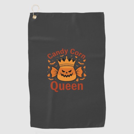 キャンディコーンクイーン ハロウィン クラウン コウモリ_1 ゴルフタオル (正面)