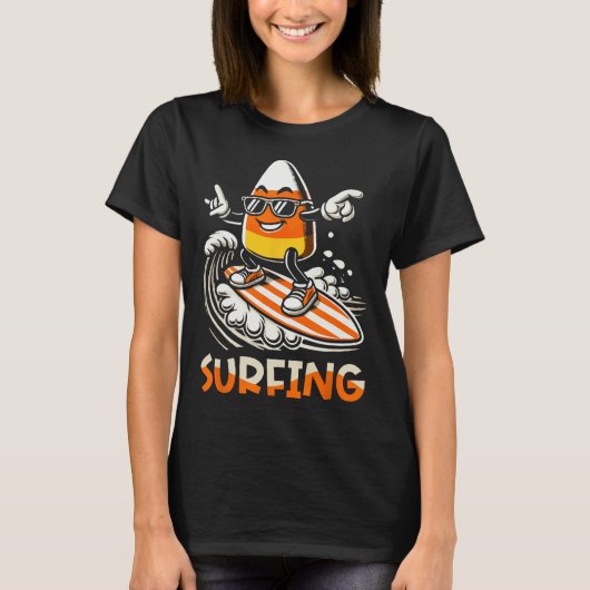 キャンディコーンホークハロウィーンデザイン Tシャツ (正面)