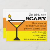 キャンディコーンマルティーニハローウィンパーティ招待状 招待状 (正面/裏面)