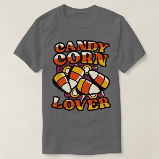 キャンディコーンラバーおもしろいカラフルハロウィンキャンディ Tシャツ (デザイン正面)