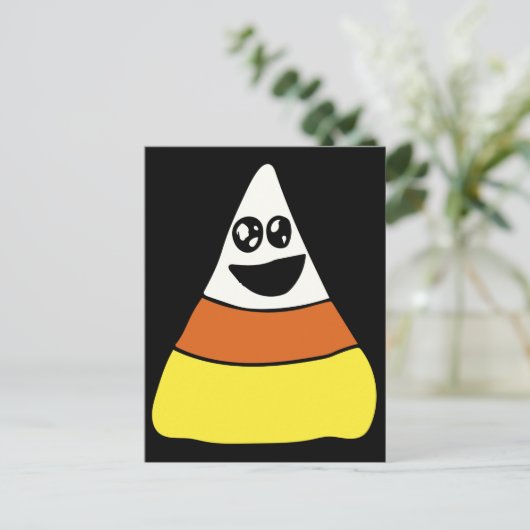 キャンディコーン幸せハロウィンキュートキャンディー ポストカード (スタンド正面)