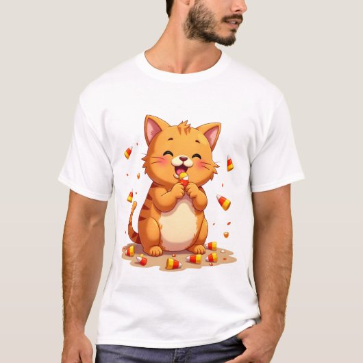 キャンディコーン猫の攻撃 Tシャツ (正面)
