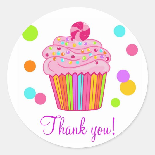 キャンディサプライズカップケーキ ラウンドシール (正面)