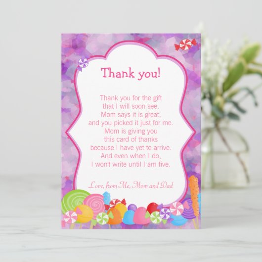 キャンディサンキューカードパープルピンク サンキューカード (スタンド正面)