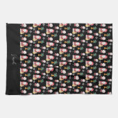 キャンディサンタクリスマスイラストレーション キッチンタオル (横)