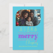 キャンディショップツリー落書きモダン レトロホリデー写真 シーズンカード (正面)