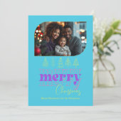 キャンディショップツリー落書きモダン レトロホリデー写真 シーズンカード (スタンド正面)