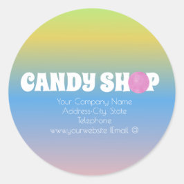 キャンディショップビジネスグラデーションラベル ラウンドシール