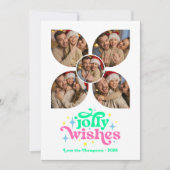 キャンディショップレトロフォトコラージクリスマス シーズンカード (正面)