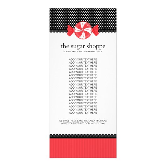 キャンディショップ製品のラックカード ラックカード (正面)