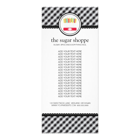 キャンディショップ製品のラックカード ラックカード (正面)