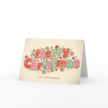 キャンディショップ風レトロなクリスマスの文字 メリークリスマス