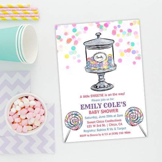 キャンディジャースイーツベビーシャワー招待状 招待状