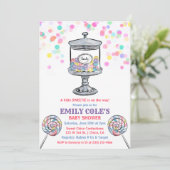 キャンディジャースイーツベビーシャワー招待状 招待状 (スタンド正面)