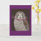 キャンディスはバーレッドのフクロウのグリーティングカード カード (黄色い花)