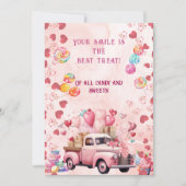 キャンディスイーツバルーントラックキッズピンクバレンタイン シーズンカード (正面)