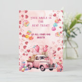 キャンディスイーツバルーントラックキッズピンクバレンタイン シーズンカード (スタンド正面)