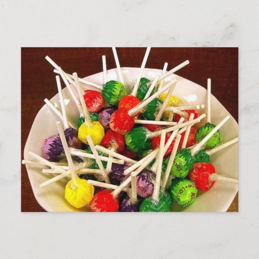 キャンディスイーツ棒つきキャンデースナックのおいしい扱い ポストカード (正面)