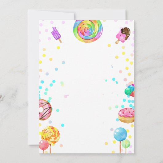 キャンディスイートお祝いワンガールファースト誕生日 招待状 (裏面)