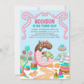 キャンディスイートガールズキャンディランド6誕生日 招待状 (正面)