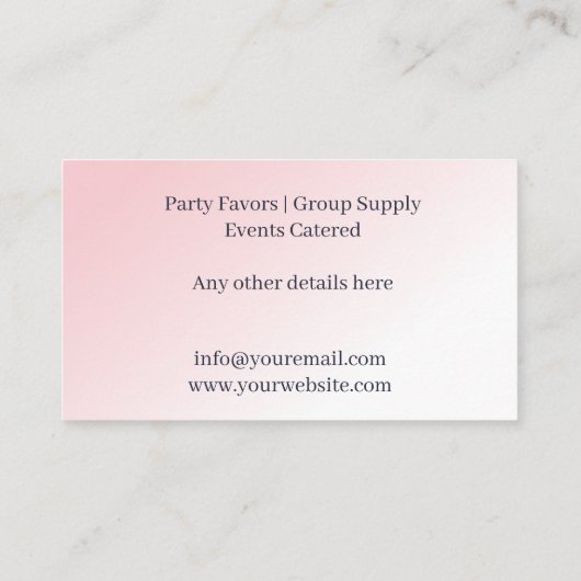 キャンディスイートストアのパーティーのお気に入り 名刺 (裏面)