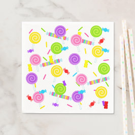 キャンディスイートトリートアンド棒つきキャンデー紙ナプキンス スタンダードカクテルナプキン