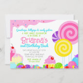 キャンディスウィートお祝いバースデーパーティー 招待状 (正面)