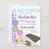 キャンディスウィート最初の誕生日パーティー 招待状 (正面)