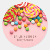 キャンディスウィート、ケーキショップ、ペストリーショップ ラウンドシール (正面)