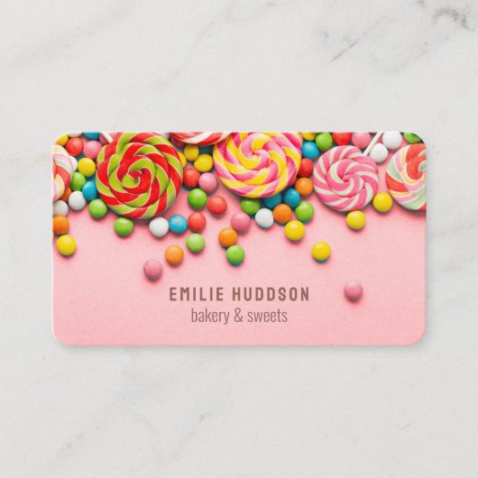 キャンディスウィート、ケーキショップ、ペストリーショップ 名刺 (正面)