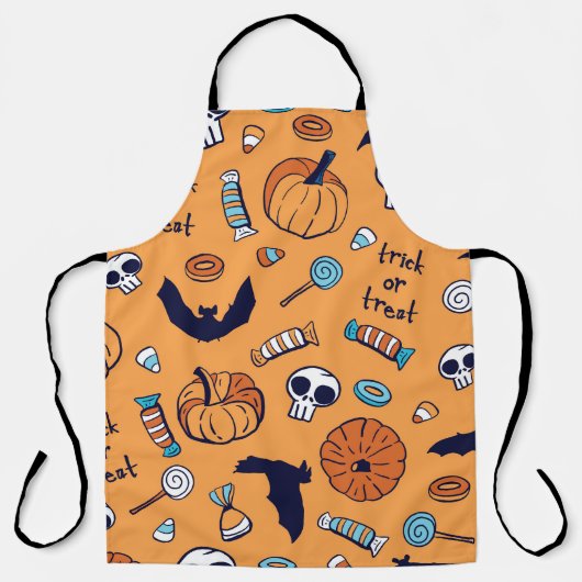 キャンディスカルカボチャこうもりシームレスパターン。 エプロン (正面)