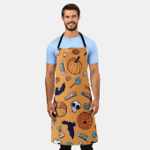 キャンディスカルカボチャこうもりシームレスパターン。 エプロン (着用した状態)
