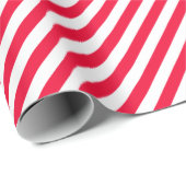キャンディスタイリッシュアストライプの対角レッドホワイト ラッピングペーパー (ロールコーナー)
