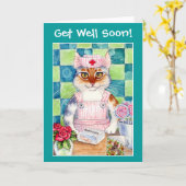キャンディストライパーナース猫の願いが早く元気に! カード (黄色い花)