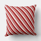 キャンディストライプのケーンクリスマスレッドホワイト クッション (裏面)