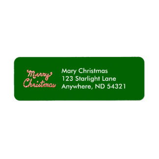 キャンディストライプのー・キーン・メリー・クリスマス ラベル
