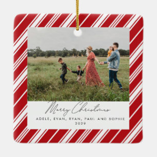 キャンディストライプキメリーーChhristmas セラミックオーナメント