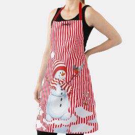 キャンディストライプクリスマスホリデーカスタムギフト エプロン