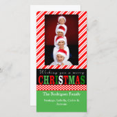 キャンディストライプケインのクリスマスフォトカード シーズンカード (正面/裏面)